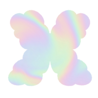 lettre holographique y2k alphabet nuage bulle mignonne typographie pastel coloré branché rétro puéril pour anniversaire garderie bébé douche png