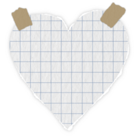 grid blue lines Graph paper ripped message torn paper edge sheet strip page header decoration collage heart shape for message note page or banner cardboard blank memo png