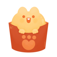 mignonne kawaii chat pain chignon français frites vite nourriture content personnage américain nourriture png