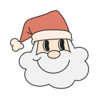 de kerstman hoed tekening vrolijk Kerstmis en gelukkig nieuw jaar. modieus retro groovy tekenfilm stijl. png