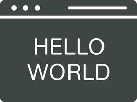 Hello World Program icon vector image. Suitable for mobile apps, web apps and print media.