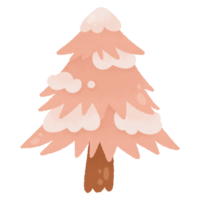 fofa inverno natal árvore neve Estrela Rosa Natal aguarela groovy retro vintage clipart enfeites png