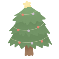 Aquarell Grün Weihnachten Baum Ornament Star süß Weihnachten glücklich Neu Jahr Karte, Plakate png