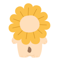 baby Lion and sunflower cute animal cartoon autumn cozy png