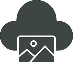 Images on Cloud icon vector image. Suitable for mobile apps, web apps and print media.