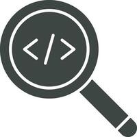 Search from Code icon vector image. Suitable for mobile apps, web apps and print media.