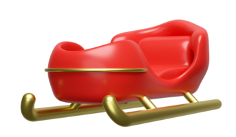 3d Christmas sleigh for santa claus. merry christmas and happy new year, 3d render illustration png