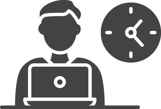 Working Time icon vector image. Suitable for mobile apps, web apps and print media.