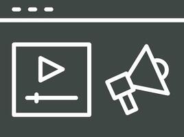 vídeo márketing icono vector imagen. adecuado para móvil aplicaciones, web aplicaciones y impresión medios de comunicación.