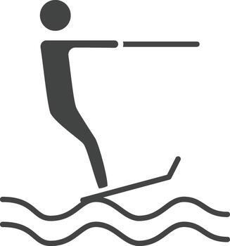 Water Skiing icon vector image. Suitable for mobile apps, web apps and print media.