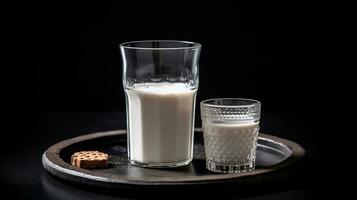sencillo placeres, un rústico vaso de leche, puro y sano. generativo ai foto