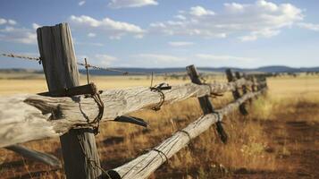 Wooden Wonders - The Intricacies of a Rural Jack Leg Barrier. Generative AI photo