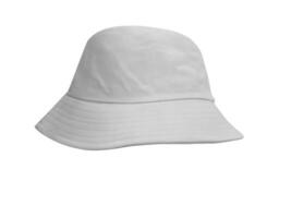 blanco Cubeta sombrero aislado en un blanco antecedentes foto