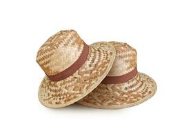 Beach straw hat isolated on white background photo