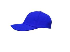 Blue baseball cap isolated on white background photo