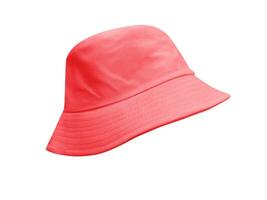 red bucket hat Isolated on a white background photo