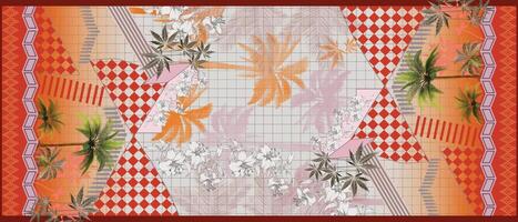 Abstract Design of Textured Flowers Ready for Textile Prints. vector