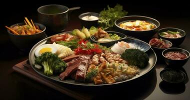 Authentic Asian cuisine, featuring flavorful bites and regional delicacies. Generative AI photo