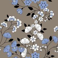 Seamless watercolor floral design with light background for textile prints. vector