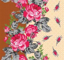 Abstract Design of Textured Flowers Ready for Textile Prints. vector