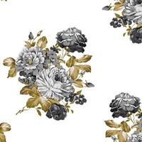 Abstract Design of Textured Flowers Ready for Textile Prints. vector