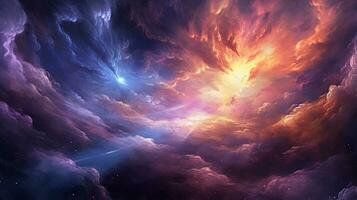 AI generated path to enlightenment, digital art illustration, Generative AI photo