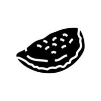 Calzone Pizza italiano cocina glifo icono vector ilustración