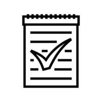 notepad check mark line icon vector illustration