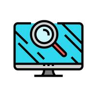 computer search magnifying glass color icon vector illustration