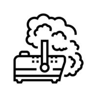 fumar máquina disco fiesta línea icono vector ilustración