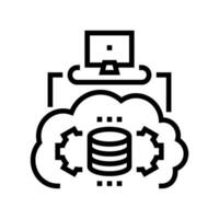 serverless architecture software line icon vector illustration