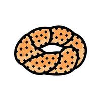 simit turco rosquilla cocina color icono vector ilustración