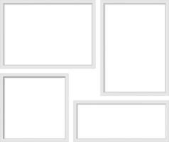 Set white photo frames template. Vector illustration.