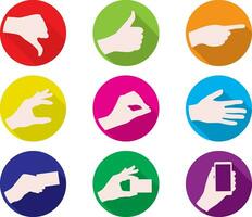 business hand gestures color icon vector