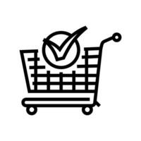 shopping cart mark circle line icon vector illustration