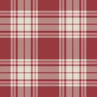 Plaid seamless pattern in red. Check fabric texture. Vector textile print.