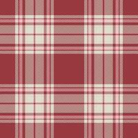 Plaid seamless pattern in red. Check fabric texture. Vector textile print.