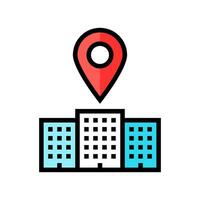 oficina mapa ubicación color icono vector ilustración