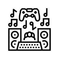 sonido diseño juego desarrollo línea icono vector ilustración