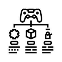 concepto diseño juego desarrollo línea icono vector ilustración