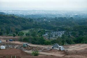 construction site for residential areas in the mountains photo