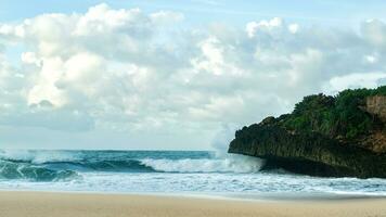 Rocky Beach with Cloudy Weather photo