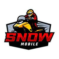 SNOW MOBILE RACING LOGO TEMPLATE vector