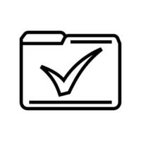 folder check mark line icon vector illustration