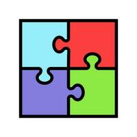 puzzle game solution color icon vector illustration