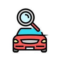 coche buscar aumentador vaso color icono vector ilustración