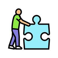 jigsaw human puzzle color icon vector illustration