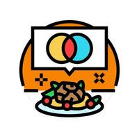 fusion cuisine restaurant chef color icon vector illustration