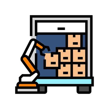 package loading autonomous delivery color icon vector illustration