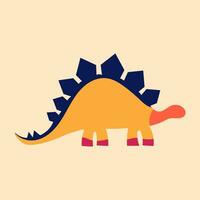 Multicolored silhouette of a dinosaur. Flat, bright, simple style. Design element for posters, prints for clothing, banners, covers, websites, social networks, logo vector